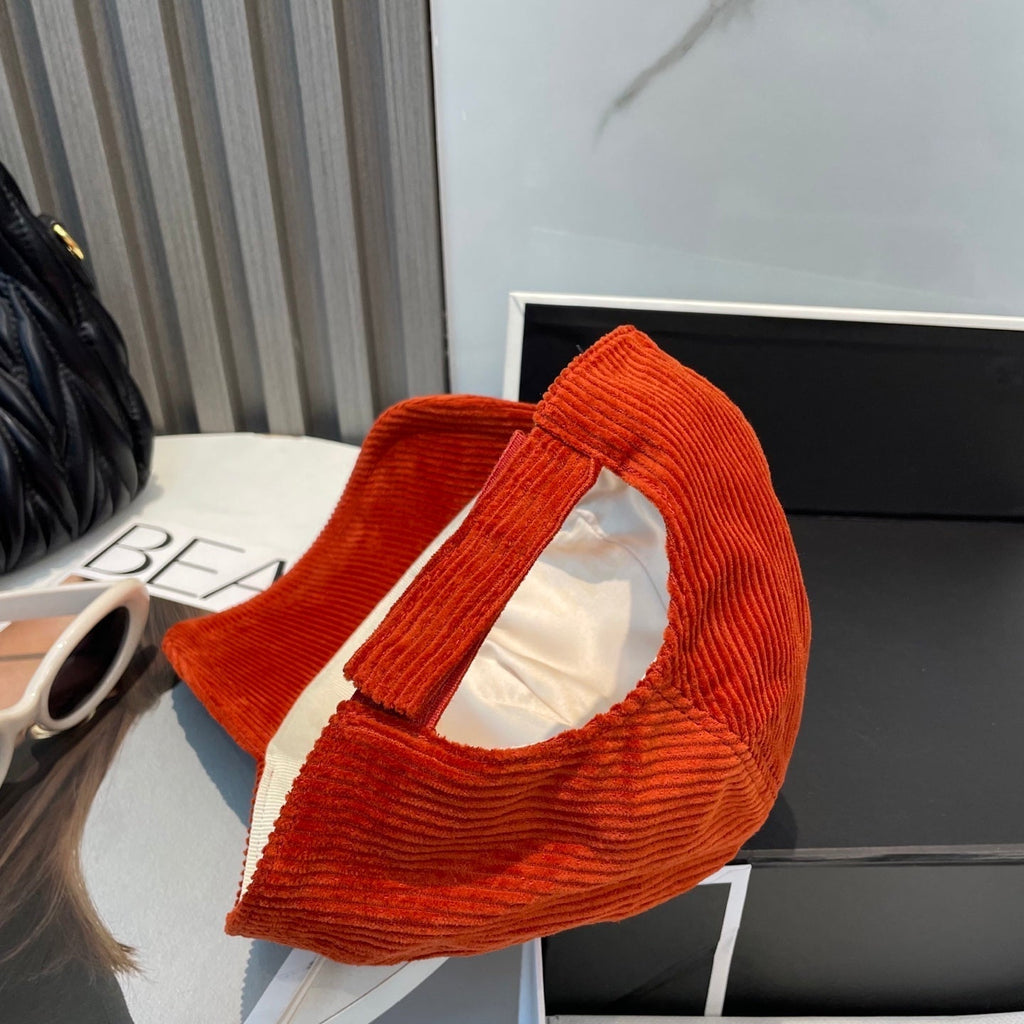 MIU MIU MM BASEBALL CAP IN ORANGE VELVET