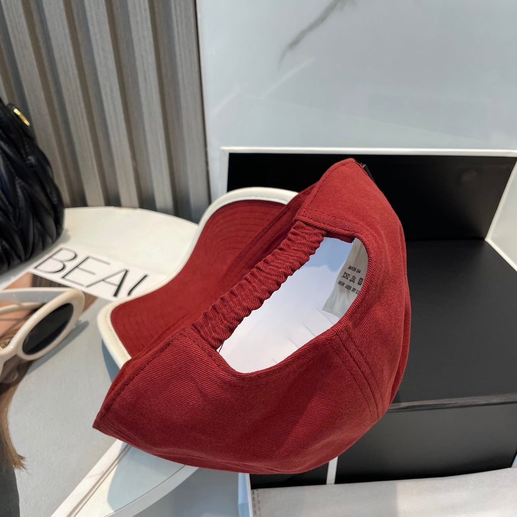 MIU MIU MM BASEBALL CAP IN RED FABRIC STYLE 9
