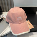 MIU MIU MM BASEBALL CAP IN PEACHY PINK FABRIC STYLE 8