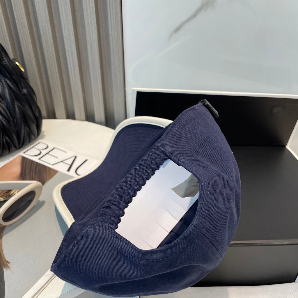 MIU MIU MM BASEBALL CAP IN NAVY BLUE FABRIC STYLE 7