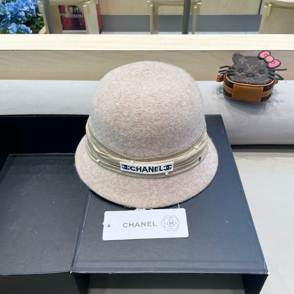 CHANEL BUCKET HAT IN BISQUE BEIGE WOOL BLEND 426246