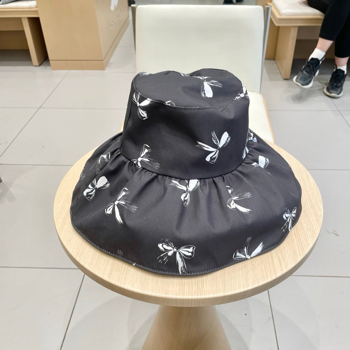 CELINE 25S BUCKET BOW HAT 733402 IN BLACK