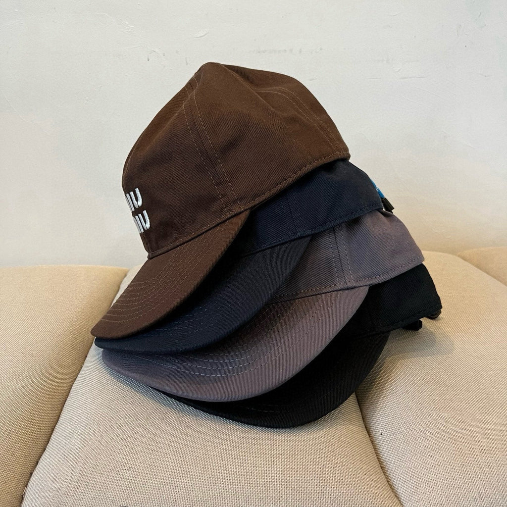 MIU MIU MM BASEBALL CAP IN BROWN KHAKI FABRIC STYLE 6